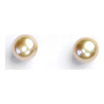 Náušnice Stříbrné náušnice přírodní perla lososová - NŠ1183m (Stříbrné náušnice s přírodní perlou 5,5 mm)