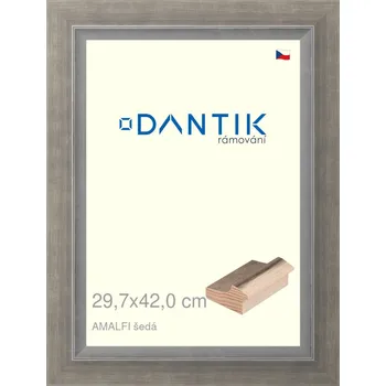 Rám na obraz DANTIK rámeček 29,7x42 | AMALFI šedá (Plexi Čiré) (Vyrobeno s láskou u nás v DANTIKU)