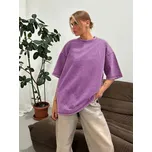 Dámské oversize bavlněné tričko Barva: Fialová, Velikost: 3XL