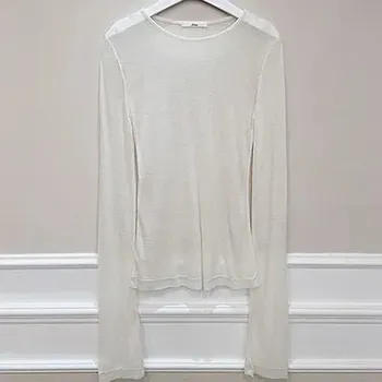 Dámská halenka Halenka s kulatým výstřihem a dlouhým rukávem Barva: Bílá, Velikost: ONE SIZE