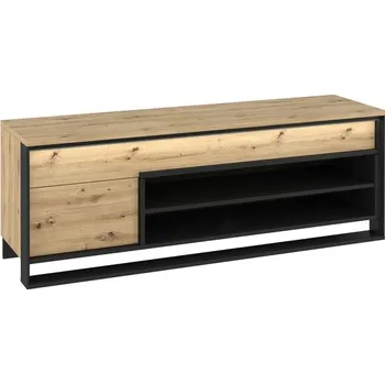 Televizní stolek TV komoda QUANT 04 dub artisan/černá industriální/moderní