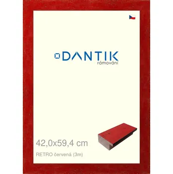 Rám na obraz DANTIK rámeček 42x59,4 | RETRO červená (Plexi Čiré) (Vyrobeno s láskou u nás v DANTIKU)
