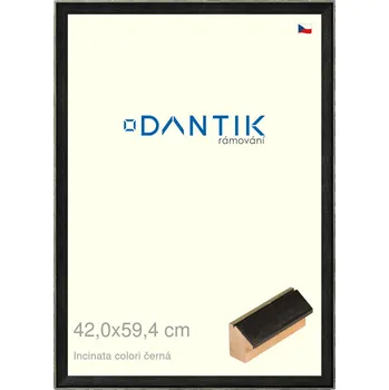 Rám na obraz DANTIK rámeček 42x59,4 | INCLINATA colori černá (Plexi Čiré) (Vyrobeno s láskou u nás v DANTIKU)
