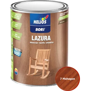 Lak na dřevo Helios Bori Vodouředitelná Lazura Barva: 7 Mahagon, Objem: 0,75l