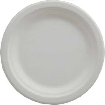 Jednorázové nádobí talíř kulatý z cukrové třtiny, pr. 180 mm (50 ks/balení)