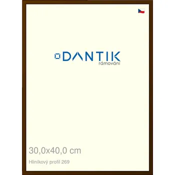 Rám na obraz DANTIK rámeček 30x40 | ALU profil 7269 Hnědá umbra broušená (Plexi Čiré) (Vyrobeno s láskou u nás v DANTIKU)