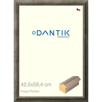 Rám na obraz DANTIK rámeček 42x59,4 | Forgia Piombo (Plexi Čiré) (Vyrobeno s láskou u nás v DANTIKU)