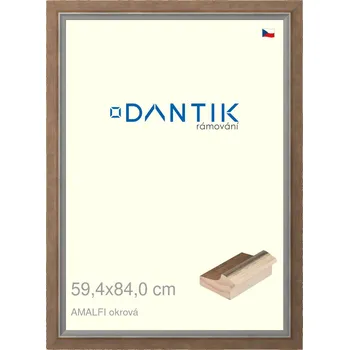 Rám na obraz DANTIK rámeček 59,4x84 | AMALFI okrová (Plexi Čiré) (Vyrobeno s láskou u nás v DANTIKU)