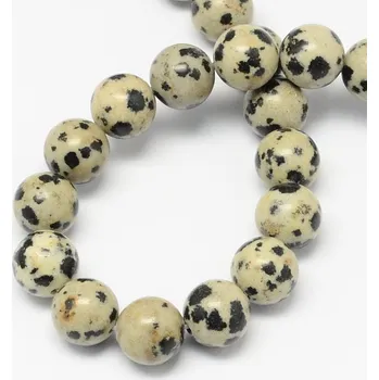 Dětské navlékací korálky Jaspis dalmatin 4 mm (návlek 80 - 84 korálků)