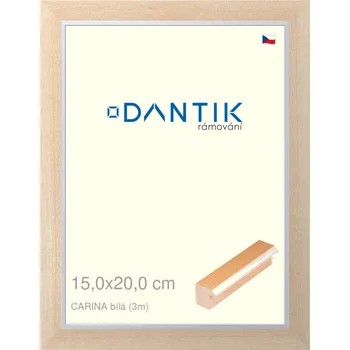 Rám na obraz DANTIK rámeček 15x20 | CARINA Bílá (Sklo Čiré) (Vyrobeno s láskou u nás v DANTIKU)