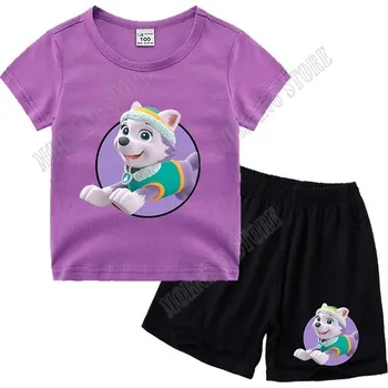 Tlapková Patrola - souprava kraťasy + triko Barva: fialová (GGXL 858), Velikost: 150