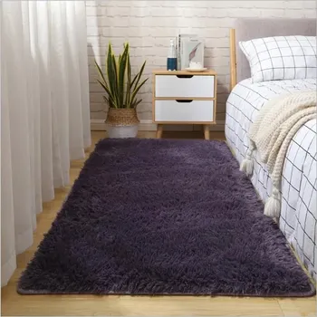 Koberec Koberec do obýváku a dětského pokoje | chlupatý koberec - Šedofialová,60 x 120 cm (23,6 x 47 palců)
