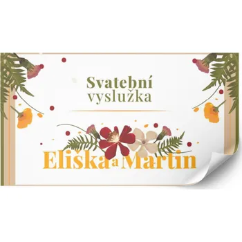 Svatební dekorace Personal Nálepka na výslužku - Rozkvetlá louka Zvolte množství: od 20 ks do 40 ks