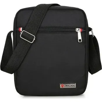 Pánská plátěná crossbody ramenní taška - černá,18x14x6 cm
