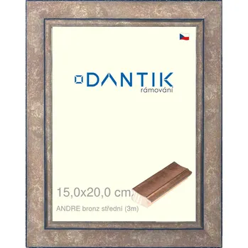 Rám na obraz DANTIK rámeček 15x20 | ANDRE bronz střední (Sklo Čiré) (Vyrobeno s láskou u nás v DANTIKU)