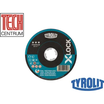 Brusný kotouč TYROLIT Kotouč brousící flex T27 115x7x22,2 OCEL 2v1 A30QB80 X-LOCK 34428030 (10ks) PREMIUM - 1 ks/ 93,86 Kč
