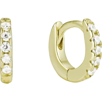 Souprava šperků Atreya Atreya Pozlacené kruhové náušnice ze stříbra se zirkony Meteorite Moment Velikost: malé, Množství: 1 pár