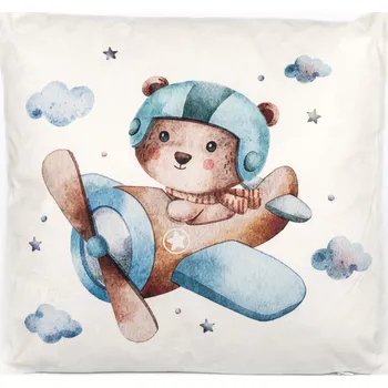 Dekorativní polštářek Dekorační polštářek dětský MEDVÍDEK MODRÝ, 40x40cm