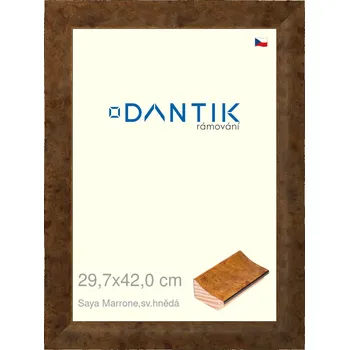 Rám na obraz DANTIK rámeček 29,7x42 | Saya Marrone sv.hnědá (Plexi Čiré) (Vyrobeno s láskou u nás v DANTIKU)