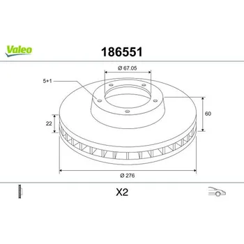 Brzdový kotouč Brzdový kotouč VALEO 186551
