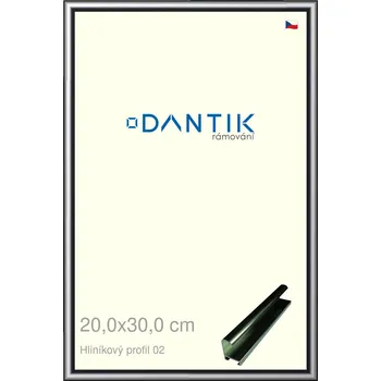Rám na obraz DANTIK rámeček 20x30 | ALU profil 7002 Šedá leská (Sklo Čiré) (Vyrobeno s láskou u nás v DANTIKU)
