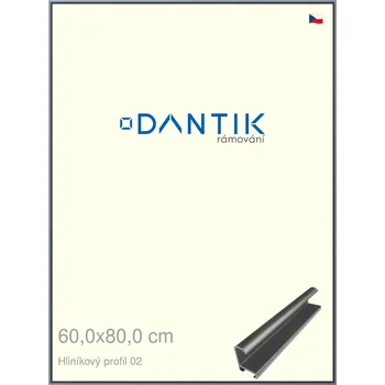 Rám na obraz DANTIK rámeček 60x80 | ALU profil 7002 Platina matná (Plexi Čiré) (Vyrobeno s láskou u nás v DANTIKU)