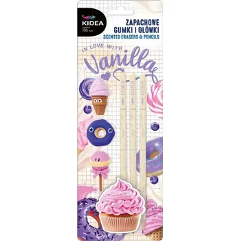 KIDEA ŠKOLNÍ SADA 6 KS VONNÉ TUŽKY A GUMY VANILKA