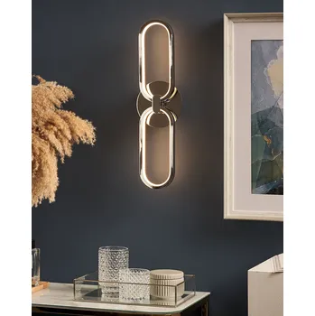 Nástěnné svítidlo Nástěnná LED lampa stříbrné kovové stínidlo LED teplé bílé světlo dekorativní designový osvětlení Beliani