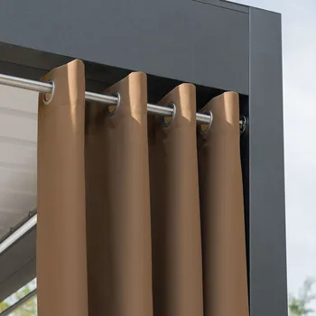 Pergola Venkovní zahradní závěs s kroužky GARDENIA RING tmavě béžová, šířka 140 cm, výška různé rozměry (cena za 1 kus) MyBestHome Rozměr: 140x220 cm