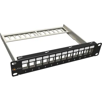 Patch panel Solarix Solarix 10" modulární neosazený patch panel Solarix 12 portů 1U SX12M-0-STP-BK-UNI-N-10