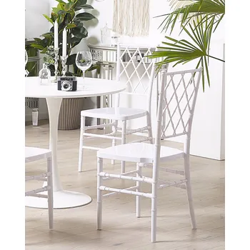 Jídelní židle Sada dvou jídelních židlí bílá plast vintage moderní design Beliani