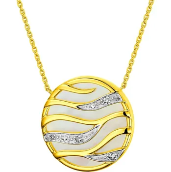 Náhrdelník Zlatý náhrdelník s diamanty a perletí - ryzost 585 - 220.418