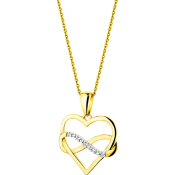 Přívěsek Zlatý přívěsek s diamanty - srdce - 0,01 ct - ryzost 585 - 109.889