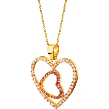 Přívěsek Zlatý přívěsek se zirkony - srdce - AP532-4673