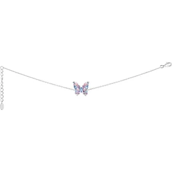 Náramek Stříbrný náramek se zirkony - motýl - AP534-5058