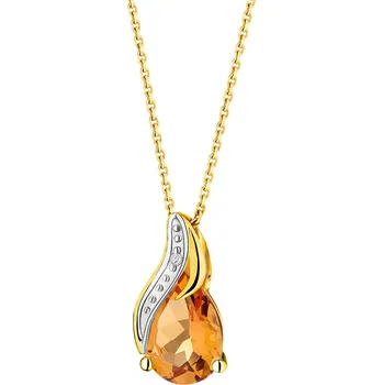Přívěsek Zlatý přívěsek s diamantem a citrínem - ryzost 585 - 109.443