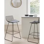 Sada 2 barových židlí černé kovová ocelové s podsedákem z umělé kůže snídaňová barová židle ve výšce pultu Beliani