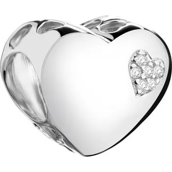 Přívěsek Stříbrný přívěsek Beads se zirkony - srdce - AP523-8032