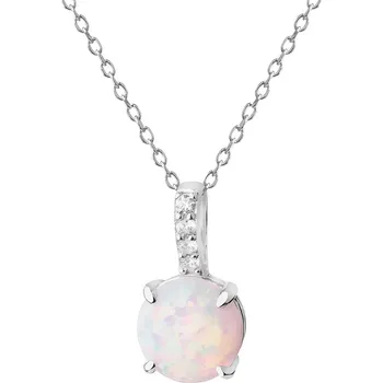 Přívěsek Stříbrný přívěsek s opálem a zirkony - AP536-3686