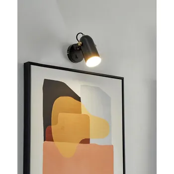 Nástěnné svítidlo Sada 2 nástěnných lamp černý kov 17 cm nastavitelná bodová svítidla Industriální Home Office Beliani