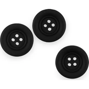 Knoflík Knoflík čtyřdírkový černý matný 20 mm