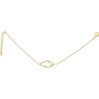 Náramek Pozlacený stříbrný náramek s perlou a zirkony - AP533-6836