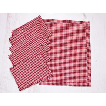 prostírání Snový svět Červené KARO - lněné prostírání