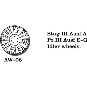 Plastikový model 1/35 AW-06 Stug. III Ausf A, Pz III Ausf E-G Idler wheels. - Friul Model