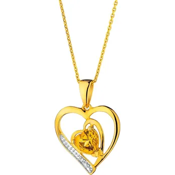 Přívěsek Zlatý přívěsek s diamantem a citrínem - ryzost 585 - 109.225