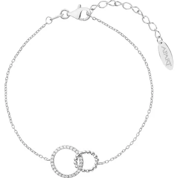 Náramek Stříbrný náramek se zirkony - kroužky - AP536-4089