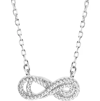 Náhrdelník Stříbrný náhrdelník se zirkony - nekonečno - AP536-9092