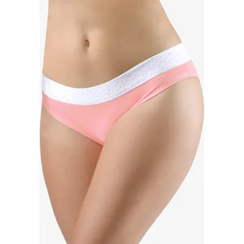 Kalhotky Gina Kalhotky bokové se širokým bokem kolekce Disco 18 16176P Barva/Velikost: starorůžová, bílá / L/XL