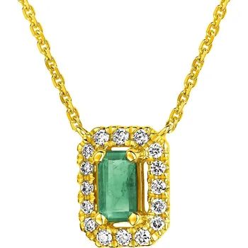 Náhrdelník Zlatý náhrdelník s diamanty a smaragdem - ryzost 585 - 220.476