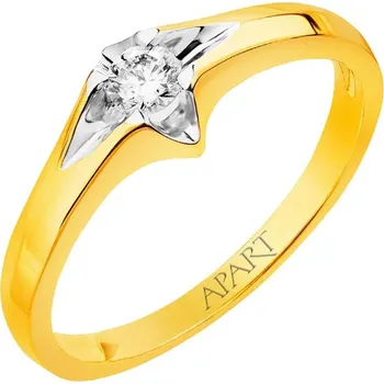 Prsten Prsten ze žlutého zlata s briliantem - 0,12 ct - ryzost 585 - 189.147